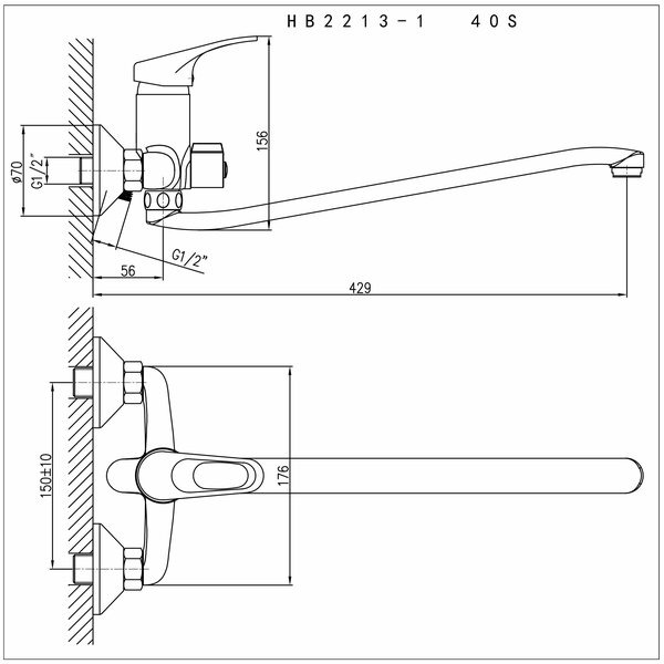 Смеситель для ванны Haiba HB2213-1