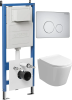 Комплект унитаза с инсталляцией Grossman Style 97.4477SQ.05.01M с клавишей смыва