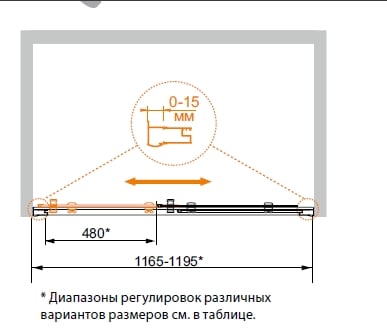 Душевая дверь в проем Cezares PRATICO-BF-1-105-C-Cr