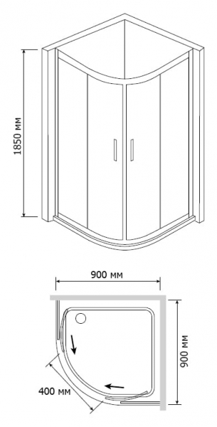Душевой угол 90х90х185 RGW CL-51 04095199-11