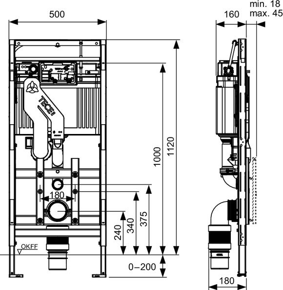 Система инсталляции для унитаза TECE 9600400