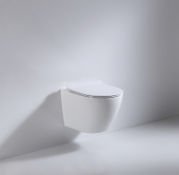 Подвесной безободковый унитаз с сиденьем микролифт beWash Minimal BKWHR003480