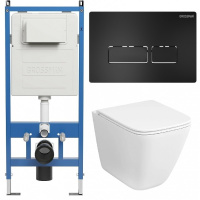 Комплект унитаза с инсталляцией Grossman Pragma 97.4479SQC.03.210 с клавишей смыва