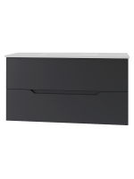 Тумба подвесная с раковиной Orange Line Li-100Tub+Ra черный матовый