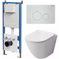 Комплект унитаза с инсталляцией Grossman Style 97.4411S.05.01M с клавишей смыва