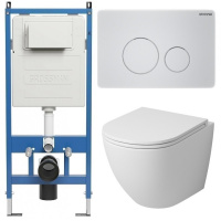 Комплект унитаза с инсталляцией Grossman Style 97.4455MS.05.01M с клавишей смыва