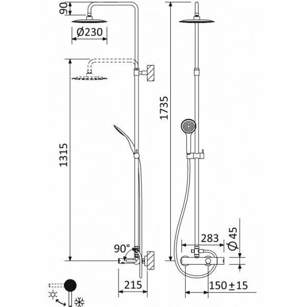 Душевая система Cezares LEAF-CVDA-23-01 Душевая система Cezares LEAF-CVDA-23-01