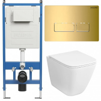 Комплект унитаза с инсталляцией Grossman Pragma 97.4479SQC.03.300 с клавишей смыва