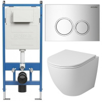 Комплект унитаза с инсталляцией Grossman Galaxy 97.4455MS.01.100 с клавишей смыва