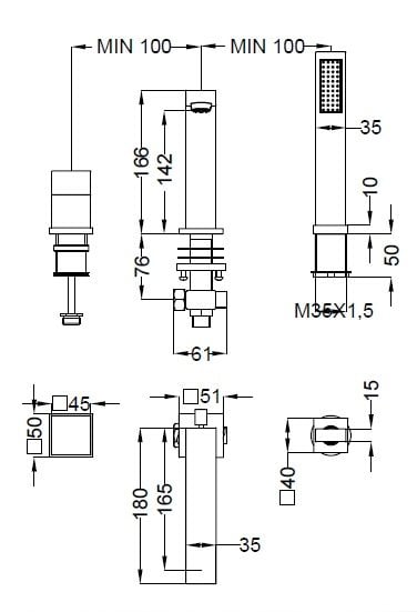 Смеситель на борт ванны Cezares Levico LEVICO-BVD-01-Cr