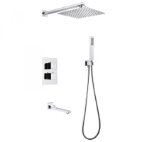 Душевой комплект ABBER Daheim AF8250 скрытого монтажа с изливом, термостат, хром