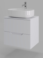 Тумба с раковиной подвесная 60 см Orange Line Li-60TuwMDF+B07-540W белый