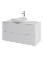 Тумба с раковиной подвесная 100 см, Orange Line Li-100TuwMDF+B07-500W белый