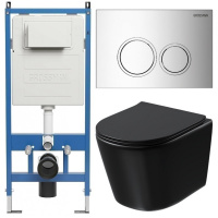 Комплект унитаза с инсталляцией Grossman Galaxy 97.4477BMSQ.01.100 с клавишей смыва