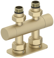 Вентиль Сунержа прямой EU50 (2 х G 1/2" НР х G 3/4" НГ) 022-1417-1234 шампань матовый