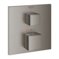 Термостатический смеситель GROHE Grohtherm Cube 24154 AL0 (24154AL0) темный графит матовый Термостатический смеситель GROHE Grohtherm Cube 24154 AL0 (24154AL0) темный графит матовый