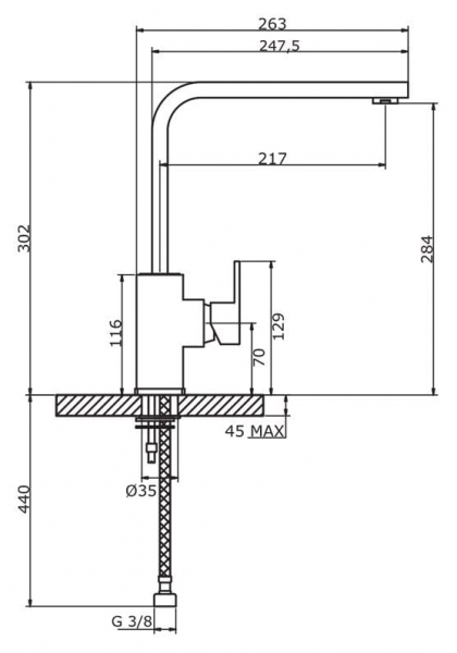 Смеситель для кухни Cezares Molveno MOLVENO-LLM-01-Cr
