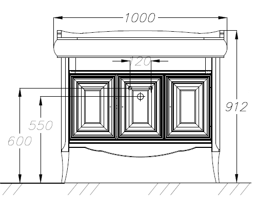 Тумба под раковину Opadiris Лоренцо 100  Z0000007095 светлый орех (без раковины)