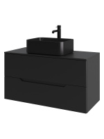 Тумба с раковиной подвесная 100 см, Orange Line Li-100TubMDF+B02-460MB черный