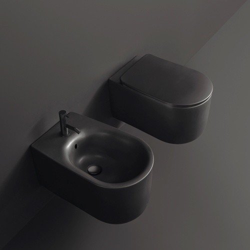 Унитаз подвесной безободковый Kerasan Nolita 531431 черный матовый, без сиденья