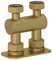 Модуль 2х3/4" прямой EU50 Матовое Золото 032-1539-3434