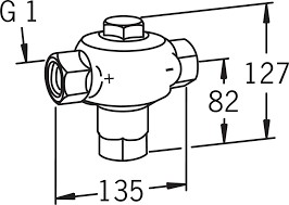 Oras 421332 Термостатический ограничивающий смесительный клапан, +35 °С, DN 32, G 1 1/4.