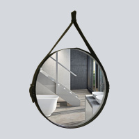 Зеркало Зеркало VLM-2N70 D70 (71х71) на кожаном ремне, цвет черный