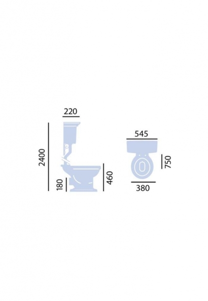 Труба с цепочкой, ручкой + кронштейны для высокого бачка Blenheim/New Victoria Heritage CC03