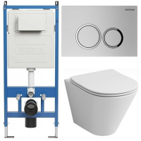 Комплект унитаза с инсталляцией Grossman Galaxy 97.4477S.01.110 с клавишей смыва