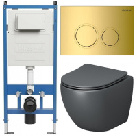 Комплект унитаза с инсталляцией Grossman Galaxy 97.4455GMS.01.300 с клавишей смыва