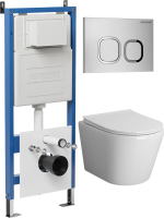 Комплект унитаза с инсталляцией Grossman Cosmo 97.4478SQ.02.110 с клавишей смыва