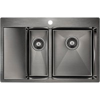 Кухонная мойка Paulmark  Liga PM227851-GMR вороненая сталь правая