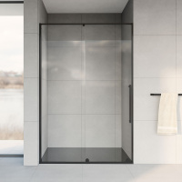 Душевая дверь Vincea Arno VPS-1A120CLB, (120х200) черный, стекло прозрачное