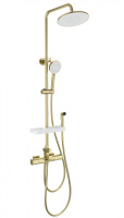 Душевая система с гигиеническим душем и термостатом WONZON & WOGHAND Plate, брашированное золото WW-C3017-A1-BG