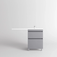 Тумба под стиральную машину напольная без раковины Style Line Даллас Леон СС-00002450 светло-серый матовый