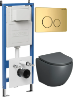 Комплект унитаза с инсталляцией Grossman Style 97.4455GMS.05.30M с клавишей смыва