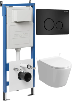 Комплект унитаза с инсталляцией Grossman Style 97.4477SQ.05.21M с клавишей смыва