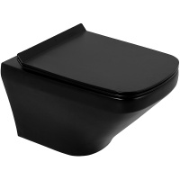 Унитаз подвесной безободковый BelBagno SELA BB3201CHR-MB/BB3201SC-MB с сиденьем микролифт