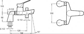 Смеситель на борт ванны на 2 отверстия Jacob Delafon Brive E75768-CP