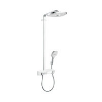 Душевая система с кнопками управления Hansgrohe Raindance Select Showerpipe E300 3 jet 27127400 белый/хром