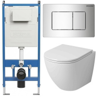 Комплект унитаза с инсталляцией Grossman Classic 97.4455SQ.04.10M с клавишей смыва