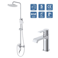 Комплект смесителей для ванной комнаты BelBagno AURORA-VSCM/LVM-CRM Комплект смесителей для ванной комнаты BelBagno AURORA-VSCM/LVM-CRM