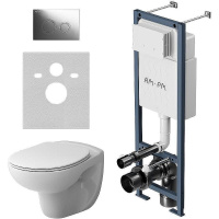 Комплект унитаза с инсталляцией Am.Pm ErgoFit IS110151.DX15C1700 с сиденье микролифт, кнопка хром глянец