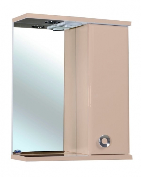 BELLEZZA Неаполь-50 зеркало-шкаф белое, бежевое лев./прав. (свет.)