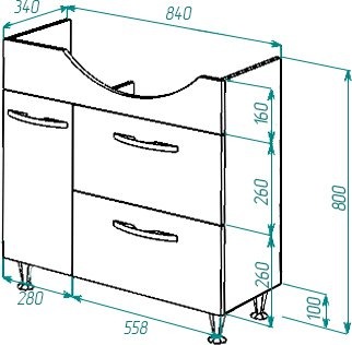 Тумба под раковину Bellezza Балтика 90 4638915111014