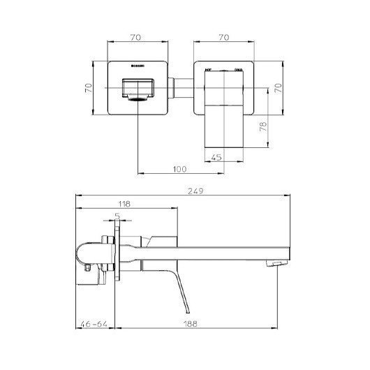 Смеситель для раковины Bossini Aki Z00731.030 хром