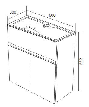 Тумба с раковиной 1Marka Mira 60П У75328