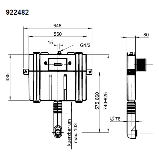 Смывной бачок скрытого монтажа Villeroy & Boch ViConnect 92248200