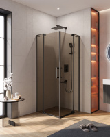 Душевой уголок (80х80) CEZARES SLIDER SLIDER-A-2-80/90-BR-NERO