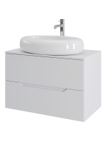 Тумба с раковиной подвесная 80 см, Orange Line Li-80TuwMDF+B08-640W белый